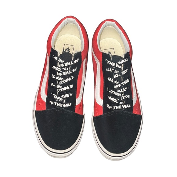 Vans Old Skool red and black checkerboard sole sneakers - Picture 3 of 9